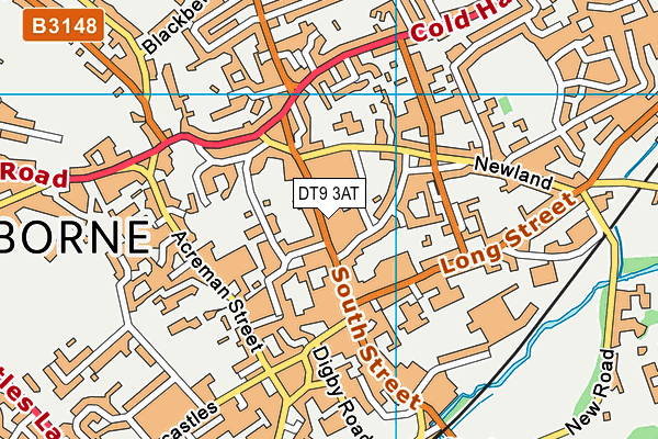 DT9 3AT map - OS VectorMap District (Ordnance Survey)