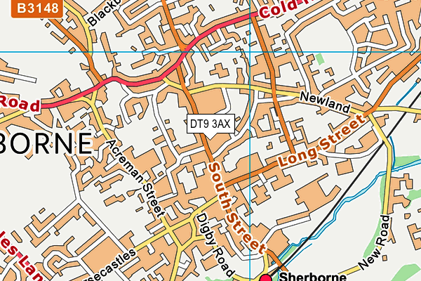 DT9 3AX map - OS VectorMap District (Ordnance Survey)