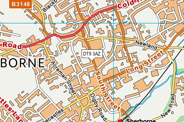 DT9 3AZ map - OS VectorMap District (Ordnance Survey)