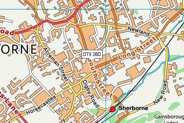 DT9 3BD map - OS VectorMap District (Ordnance Survey)