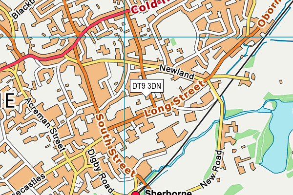 DT9 3DN map - OS VectorMap District (Ordnance Survey)