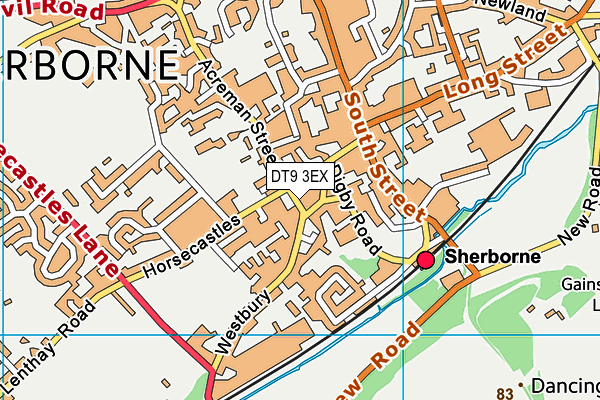 DT9 3EX map - OS VectorMap District (Ordnance Survey)