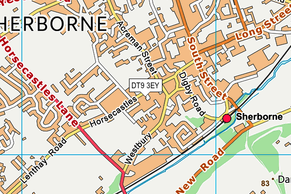 DT9 3EY map - OS VectorMap District (Ordnance Survey)