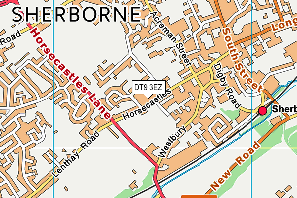 DT9 3EZ map - OS VectorMap District (Ordnance Survey)