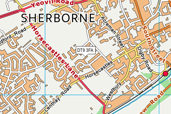 DT9 3FA map - OS VectorMap District (Ordnance Survey)