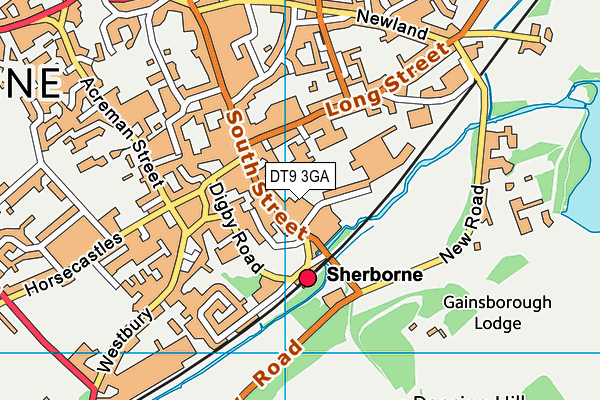 DT9 3GA map - OS VectorMap District (Ordnance Survey)