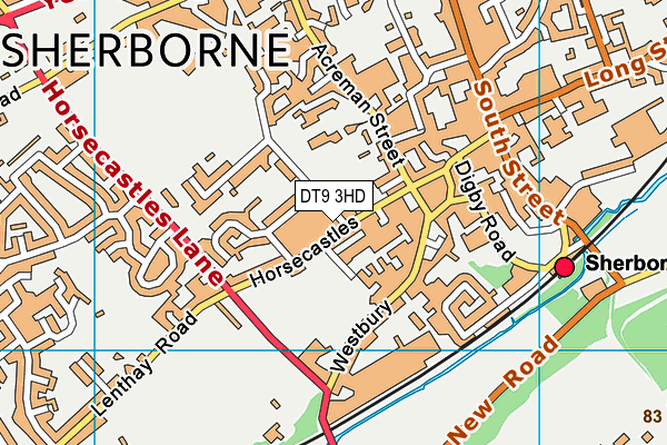 DT9 3HD map - OS VectorMap District (Ordnance Survey)