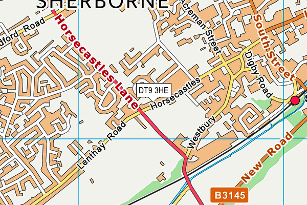 DT9 3HE map - OS VectorMap District (Ordnance Survey)