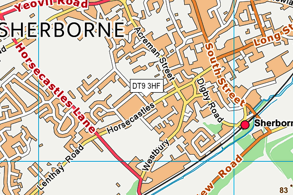 DT9 3HF map - OS VectorMap District (Ordnance Survey)