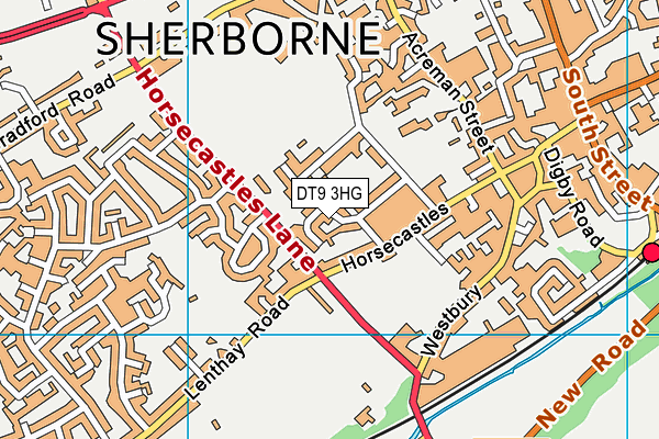 DT9 3HG map - OS VectorMap District (Ordnance Survey)