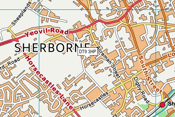 DT9 3HP map - OS VectorMap District (Ordnance Survey)