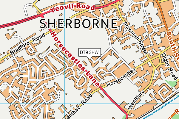 DT9 3HW map - OS VectorMap District (Ordnance Survey)