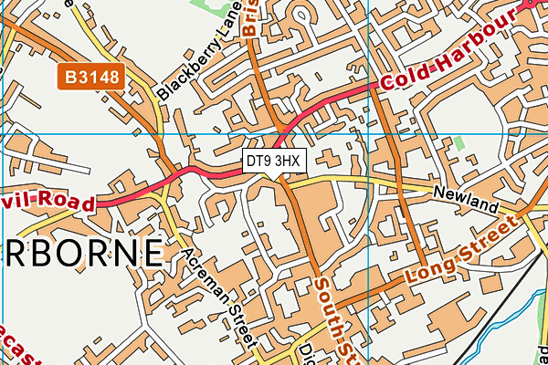 DT9 3HX map - OS VectorMap District (Ordnance Survey)