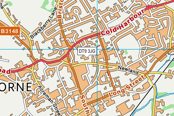 DT9 3JG map - OS VectorMap District (Ordnance Survey)