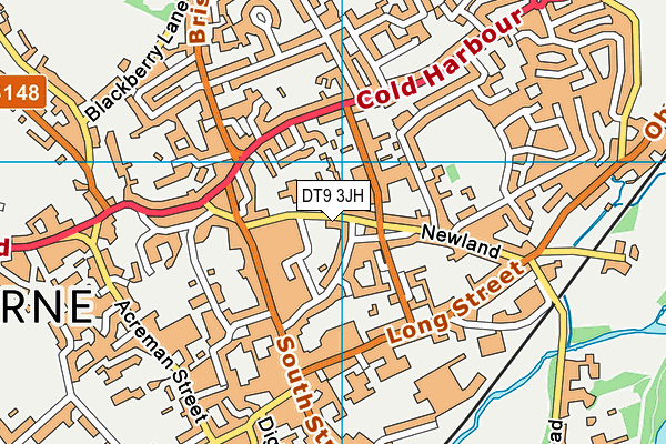 DT9 3JH map - OS VectorMap District (Ordnance Survey)