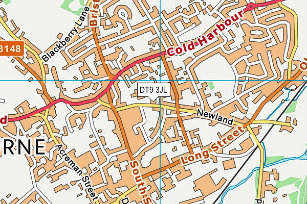 DT9 3JL map - OS VectorMap District (Ordnance Survey)