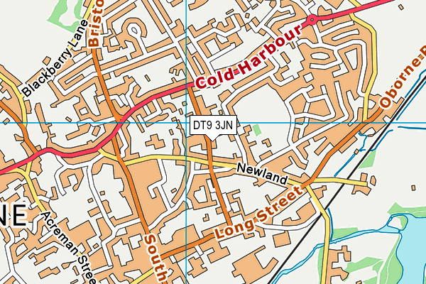 DT9 3JN map - OS VectorMap District (Ordnance Survey)
