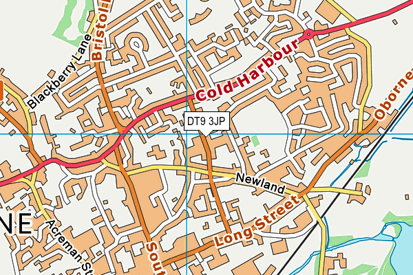 DT9 3JP map - OS VectorMap District (Ordnance Survey)