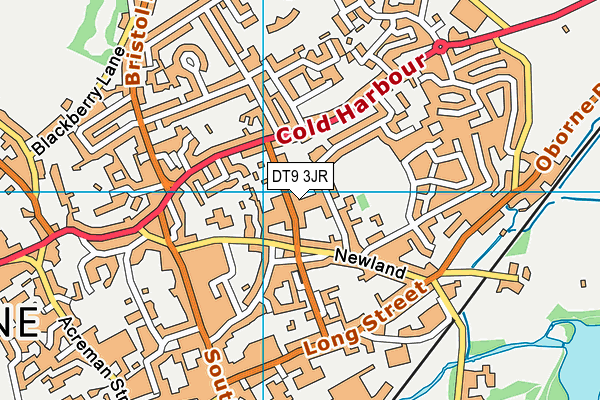 DT9 3JR map - OS VectorMap District (Ordnance Survey)