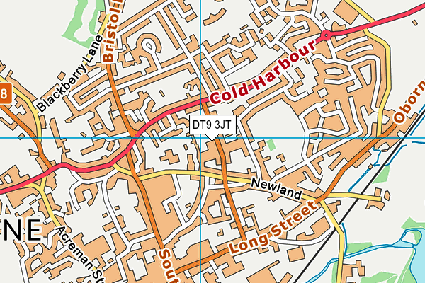 DT9 3JT map - OS VectorMap District (Ordnance Survey)