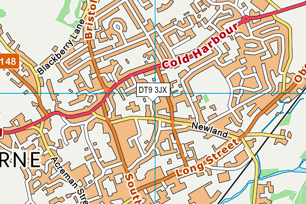 DT9 3JX map - OS VectorMap District (Ordnance Survey)