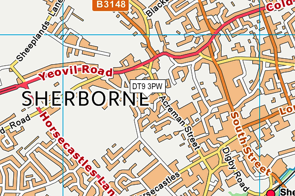 DT9 3PW map - OS VectorMap District (Ordnance Survey)