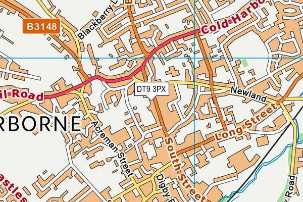 DT9 3PX map - OS VectorMap District (Ordnance Survey)