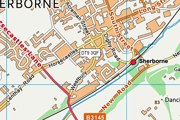 DT9 3QF map - OS VectorMap District (Ordnance Survey)