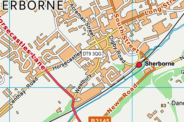 DT9 3QG map - OS VectorMap District (Ordnance Survey)