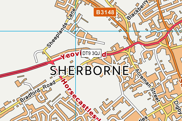 DT9 3QJ map - OS VectorMap District (Ordnance Survey)