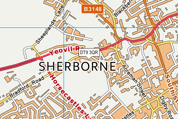 DT9 3QR map - OS VectorMap District (Ordnance Survey)