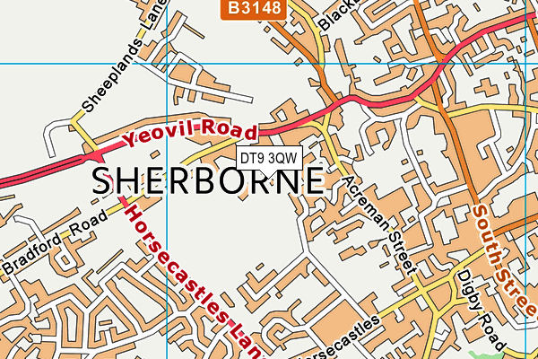 DT9 3QW map - OS VectorMap District (Ordnance Survey)