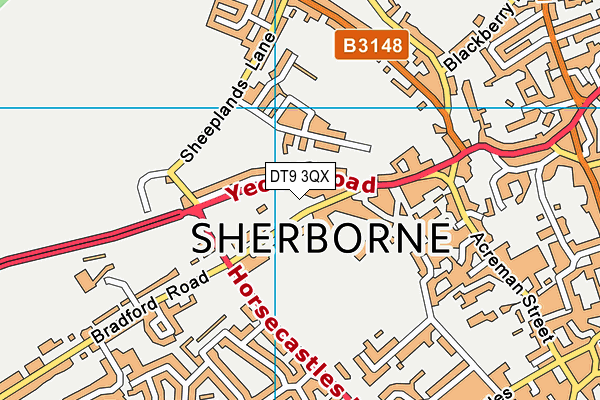 DT9 3QX map - OS VectorMap District (Ordnance Survey)