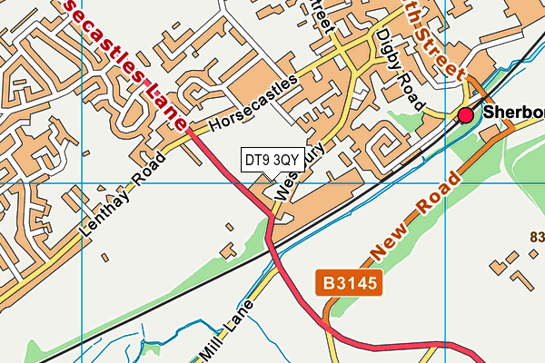 DT9 3QY map - OS VectorMap District (Ordnance Survey)