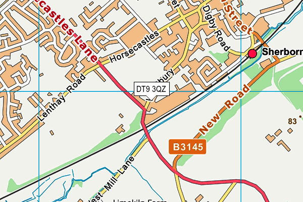 DT9 3QZ map - OS VectorMap District (Ordnance Survey)