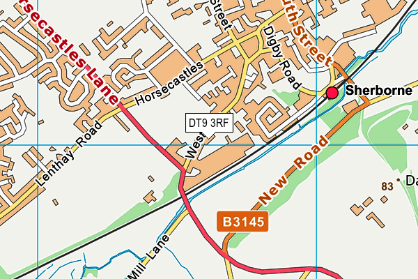 DT9 3RF map - OS VectorMap District (Ordnance Survey)