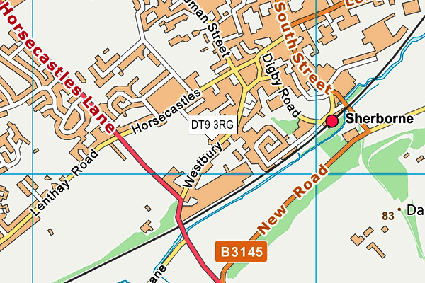 DT9 3RG map - OS VectorMap District (Ordnance Survey)