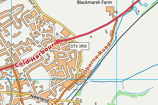 DT9 3RW map - OS VectorMap District (Ordnance Survey)