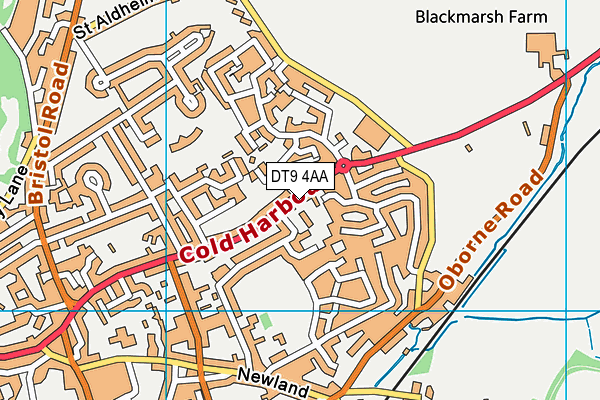 DT9 4AA map - OS VectorMap District (Ordnance Survey)