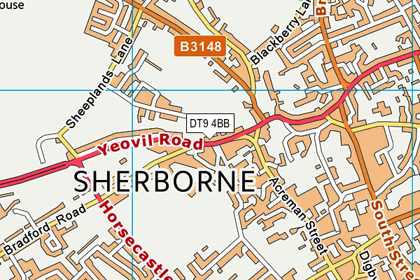 DT9 4BB map - OS VectorMap District (Ordnance Survey)