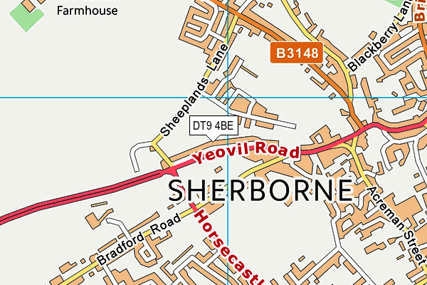 DT9 4BE map - OS VectorMap District (Ordnance Survey)