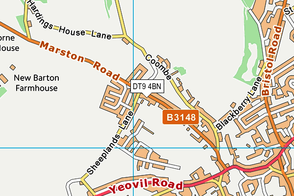 DT9 4BN map - OS VectorMap District (Ordnance Survey)