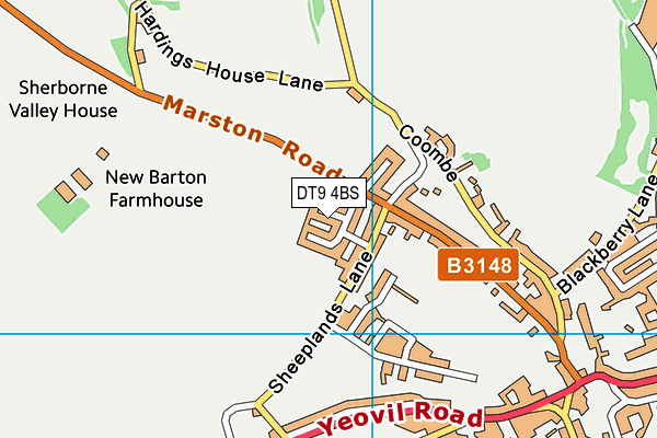 DT9 4BS map - OS VectorMap District (Ordnance Survey)