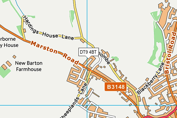 DT9 4BT map - OS VectorMap District (Ordnance Survey)
