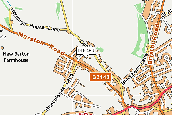 DT9 4BU map - OS VectorMap District (Ordnance Survey)