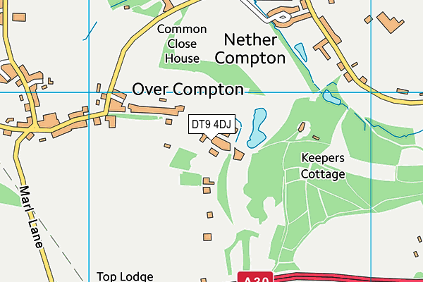 Compton House Cricket Club map (DT9 4DJ) - OS VectorMap District (Ordnance Survey)