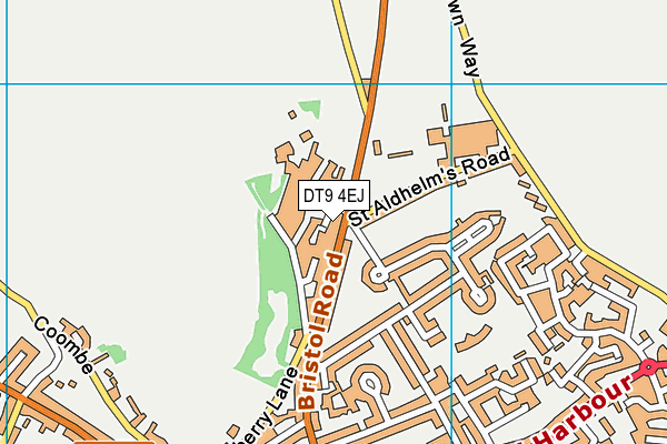 DT9 4EJ map - OS VectorMap District (Ordnance Survey)