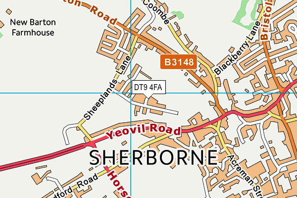 DT9 4FA map - OS VectorMap District (Ordnance Survey)