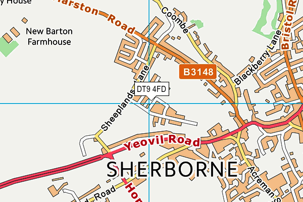 DT9 4FD map - OS VectorMap District (Ordnance Survey)