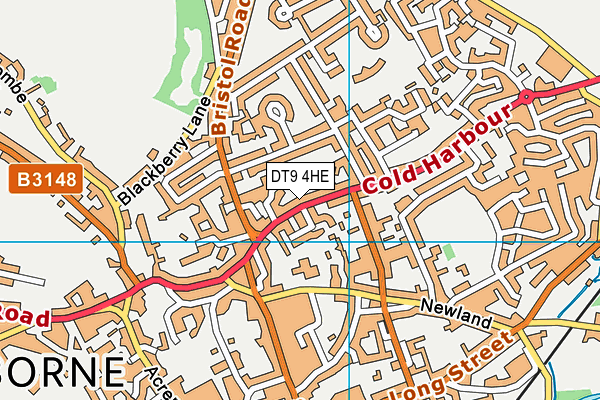 DT9 4HE map - OS VectorMap District (Ordnance Survey)